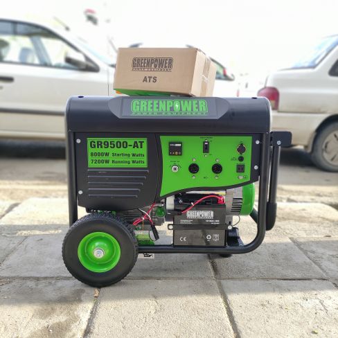 موتوربرق بنزینی استارتی گرین پاور مدل GR9500ATS تک فاز GREENPOWER 
